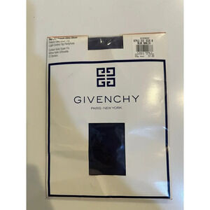 Vintage Givenchy Black Body Gleamers Ultra Sheer Pantyhose Jet Size B